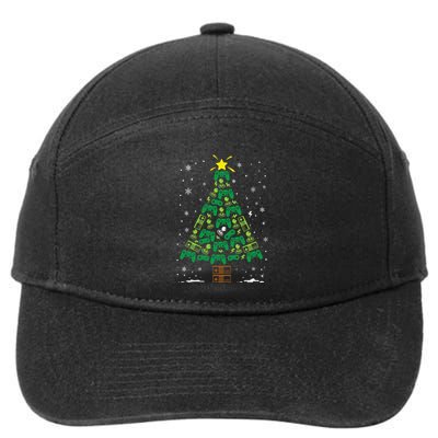 Gamer Nerd Video Game Lover Family Matching Christmas Tree 7-Panel Snapback Hat