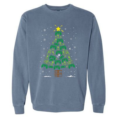 Gamer Nerd Video Game Lover Family Matching Christmas Tree Garment-Dyed Sweatshirt