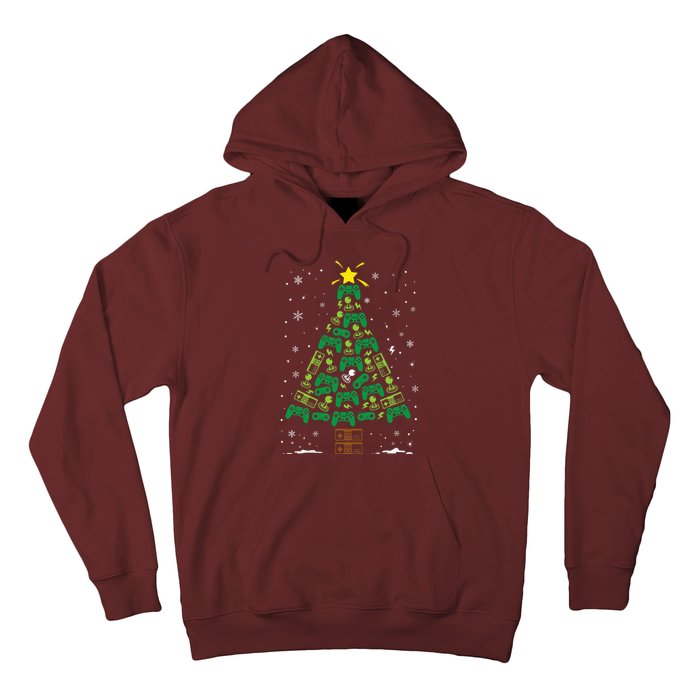 Gamer Nerd Video Game Lover Family Matching Christmas Tree Hoodie