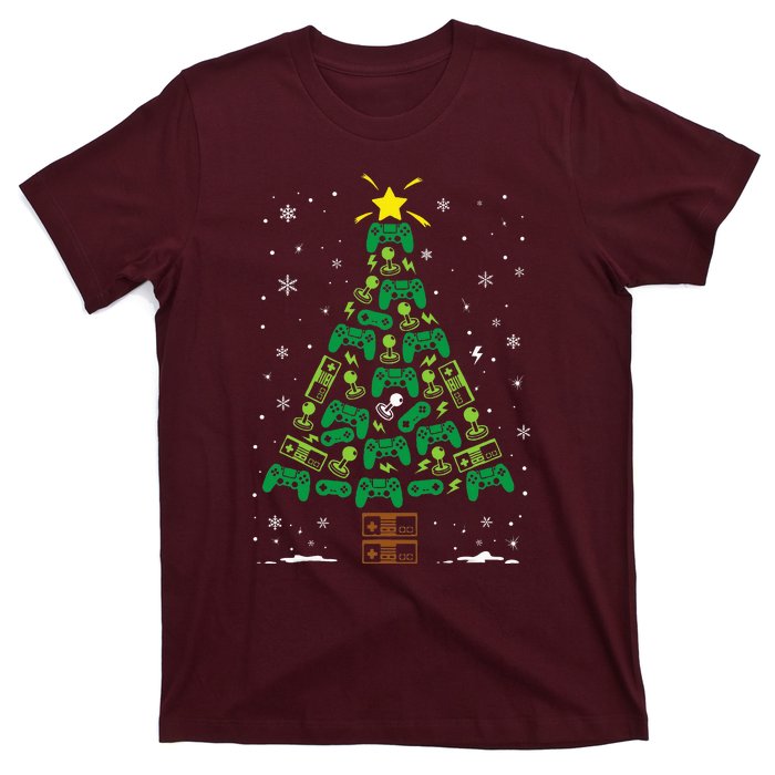 Gamer Nerd Video Game Lover Family Matching Christmas Tree T-Shirt