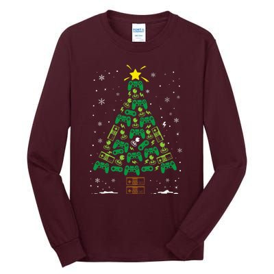 Gamer Nerd Video Game Lover Family Matching Christmas Tree Tall Long Sleeve T-Shirt