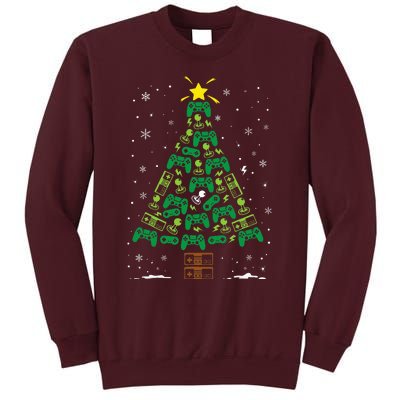 Gamer Nerd Video Game Lover Family Matching Christmas Tree Tall Sweatshirt