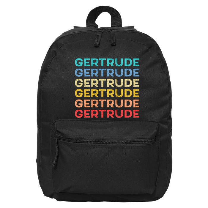 Gertrude Name Vintage Retro Herman Hesse 16 in Basic Backpack