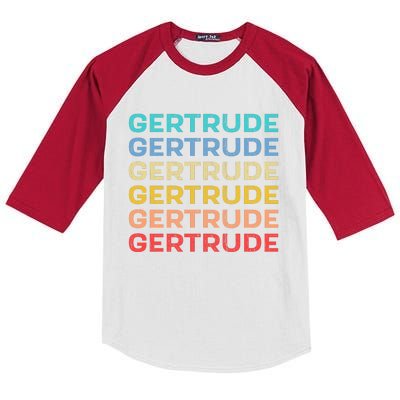 Gertrude Name Vintage Retro Herman Hesse Kids Colorblock Raglan Jersey