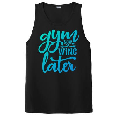 Gym Now Wine Later Funny Cool Gift PosiCharge Competitor Tank