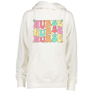 Groovy Nurse Wo Future Nurse Appreciation Nursing Womens Funnel Neck Pullover Hood