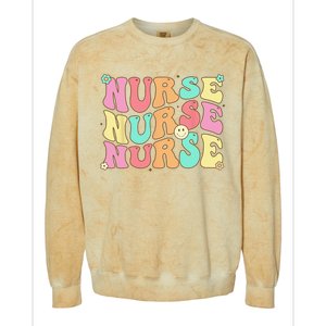 Groovy Nurse Wo Future Nurse Appreciation Nursing Colorblast Crewneck Sweatshirt