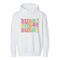 Groovy Nurse Wo Future Nurse Appreciation Nursing Garment-Dyed Fleece Hoodie