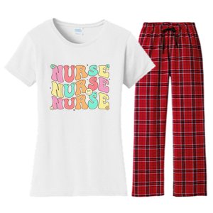 Groovy Nurse Wo Future Nurse Appreciation Nursing Women's Flannel Pajama Set