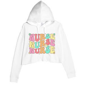 Groovy Nurse Wo Future Nurse Appreciation Nursing Crop Fleece Hoodie