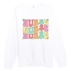 Groovy Nurse Wo Future Nurse Appreciation Nursing Premium Crewneck Sweatshirt