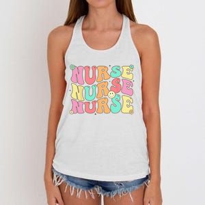 Groovy Nurse Wo Future Nurse Appreciation Nursing Women's Knotted Racerback Tank