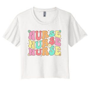 Groovy Nurse Wo Future Nurse Appreciation Nursing Women's Crop Top Tee