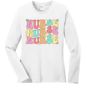 Groovy Nurse Wo Future Nurse Appreciation Nursing Ladies Long Sleeve Shirt