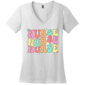 Groovy Nurse Wo Future Nurse Appreciation Nursing Women's V-Neck T-Shirt