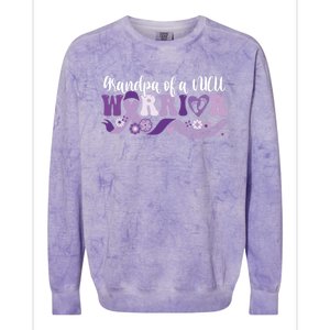 Grandpa Nicu Warrior For Preemie Prematurity Awareness Month Cute Gift Colorblast Crewneck Sweatshirt