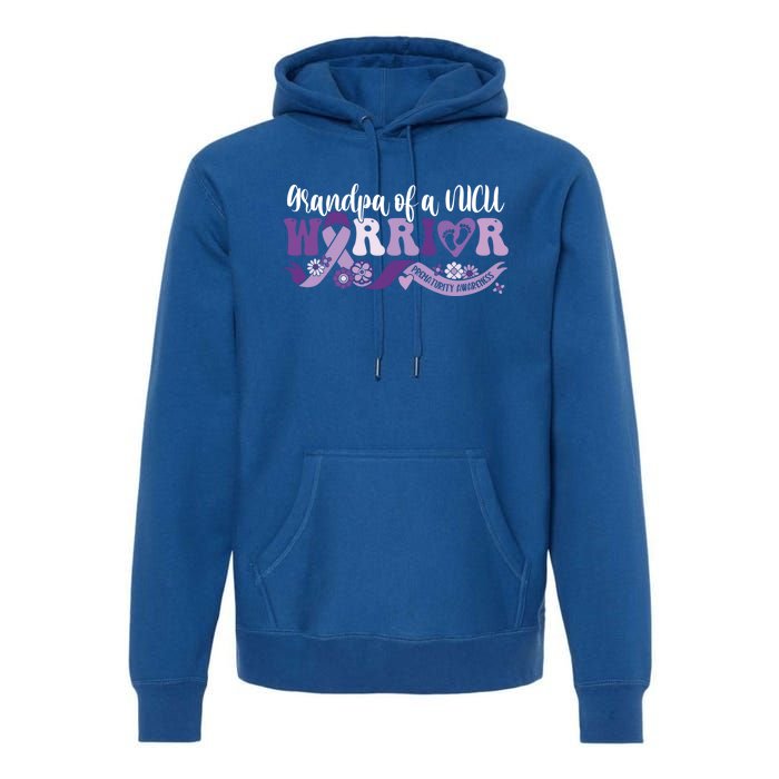 Grandpa Nicu Warrior For Preemie Prematurity Awareness Month Cute Gift Premium Hoodie