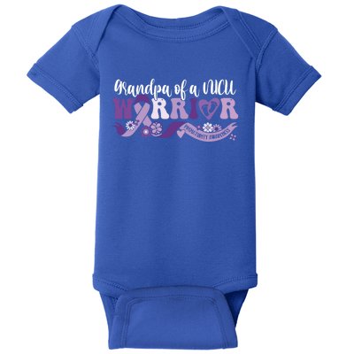 Grandpa Nicu Warrior For Preemie Prematurity Awareness Month Cute Gift Baby Bodysuit