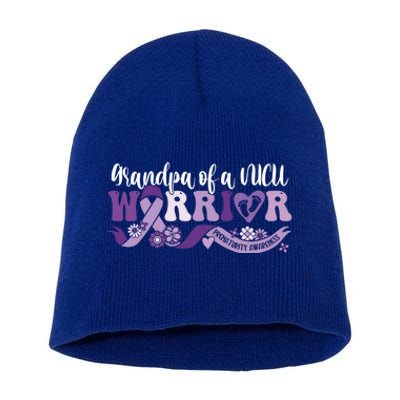 Grandpa Nicu Warrior For Preemie Prematurity Awareness Month Cute Gift Short Acrylic Beanie