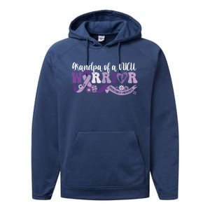 Grandpa Nicu Warrior For Preemie Prematurity Awareness Month Cute Gift Performance Fleece Hoodie