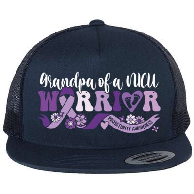 Grandpa Nicu Warrior For Preemie Prematurity Awareness Month Cute Gift Flat Bill Trucker Hat