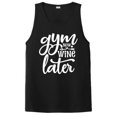 Gym Now Wine Later Funny Great Gift PosiCharge Competitor Tank