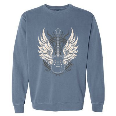 Guitar Neck With A Sweet Rock On Skeleton Hand Rock And Roll Great Gift Garment-Dyed Sweatshirt