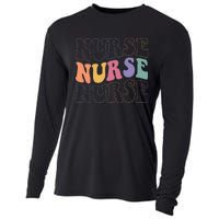 Groovy Nurse Women School Nurse RN ICU ER Pediatric Cooling Performance Long Sleeve Crew