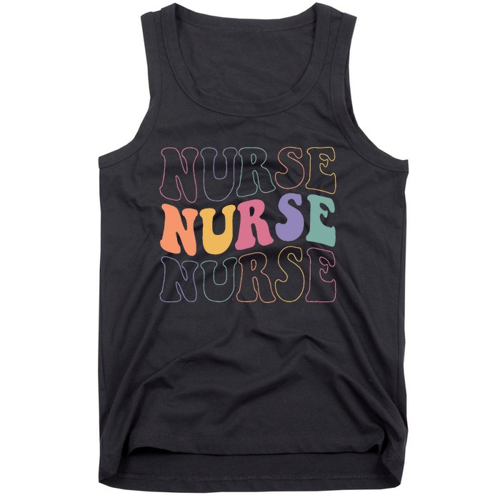 Groovy Nurse Women School Nurse RN ICU ER Pediatric Tank Top