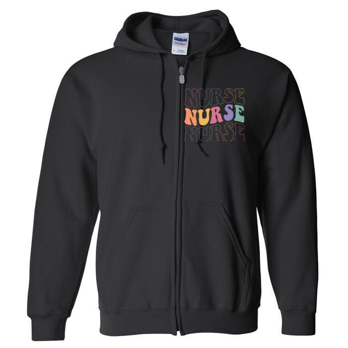 Groovy Nurse Women School Nurse RN ICU ER Pediatric Full Zip Hoodie