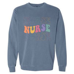 Groovy Nurse Women School Nurse RN ICU ER Pediatric Garment-Dyed Sweatshirt