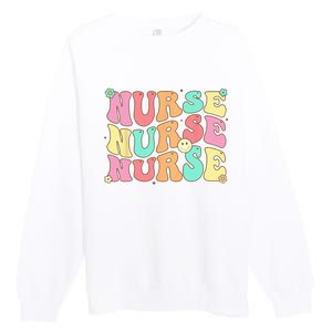 Groovy Nurse Women Future Nurse Appreciation Nursing Premium Crewneck Sweatshirt