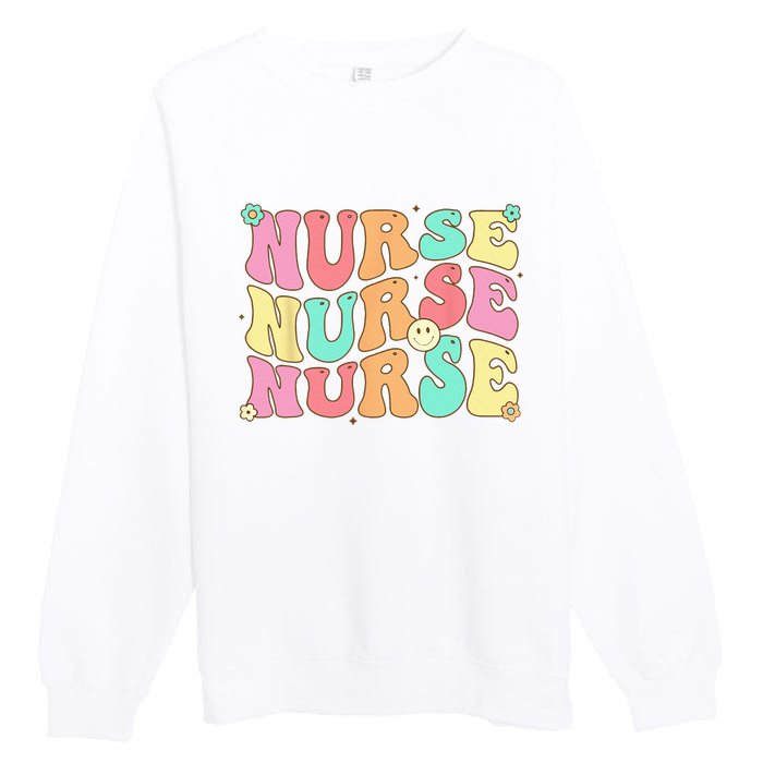 Groovy Nurse Women Future Nurse Appreciation Nursing Premium Crewneck Sweatshirt