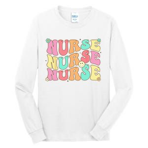 Groovy Nurse Women Future Nurse Appreciation Nursing Tall Long Sleeve T-Shirt