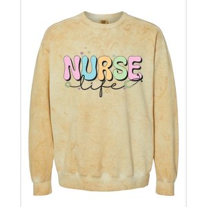 Groovy Nurse Wo Future Nurse Appreciation Nursing Colorblast Crewneck Sweatshirt