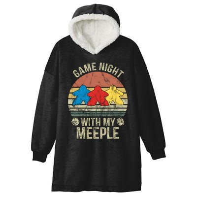 Game Night With My Meeple Board Games Tabletop Boardgamers Hooded Wearable Blanket