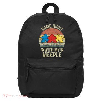 Game Night With My Meeple Board Games Tabletop Boardgamers 16 in Basic Backpack