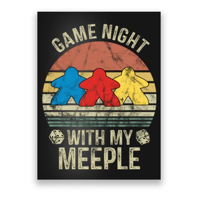 Game Night With My Meeple Board Games Tabletop Boardgamers Poster