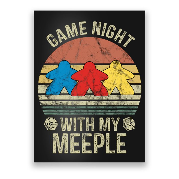 Game Night With My Meeple Board Games Tabletop Boardgamers Poster