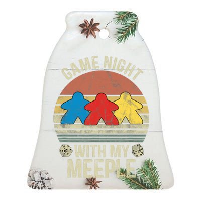 Game Night With My Meeple Board Games Tabletop Boardgamers Ceramic Bell Ornament