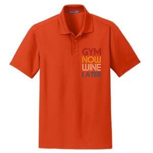 Gym Now Wine Later Funny Gym Workout Lover Wine Lovers Cute Gift Dry Zone Grid Polo