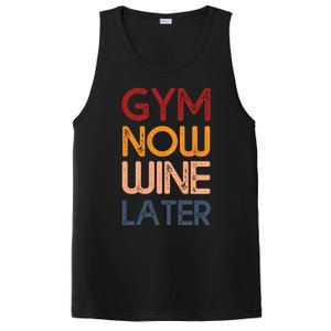 Gym Now Wine Later Funny Gym Workout Lover Wine Lovers Cute Gift PosiCharge Competitor Tank