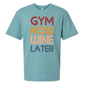 Gym Now Wine Later Funny Gym Workout Lover Wine Lovers Cute Gift Sueded Cloud Jersey T-Shirt