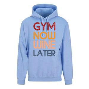 Gym Now Wine Later Funny Gym Workout Lover Wine Lovers Cute Gift Unisex Surf Hoodie