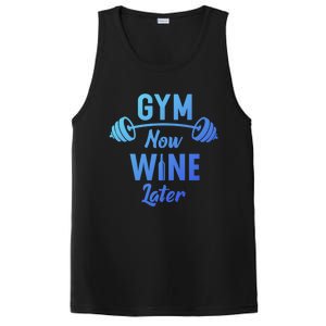 Gym Now Wine Later Funny Workout Weightlifting Barbell Cool Gift PosiCharge Competitor Tank