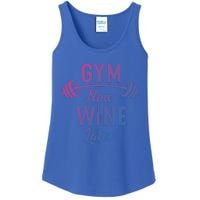 Gym Now Wine Later Funny Workout Weightlifting Barbell Cool Gift Ladies Essential Tank