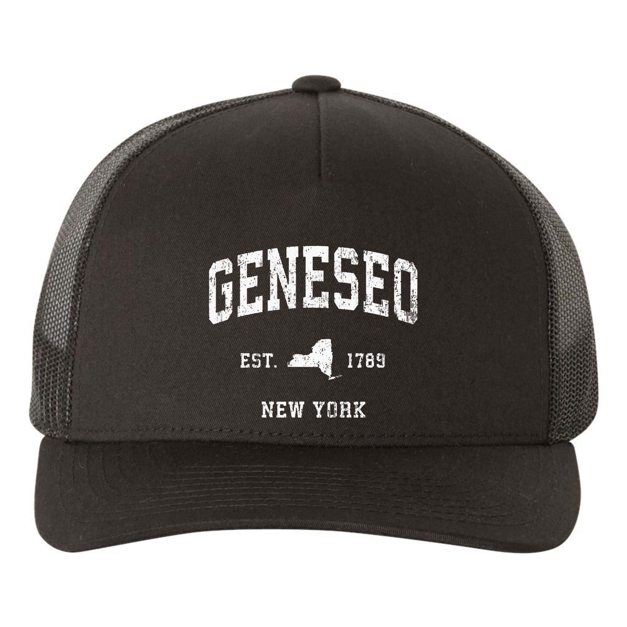 Geneseo New York Ny Vintage Athletic Yupoong Adult 5-Panel Trucker Hat
