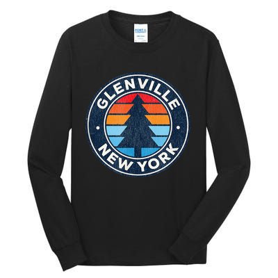 Glenville New York Ny Vintage Graphic Retro 70s Tall Long Sleeve T-Shirt