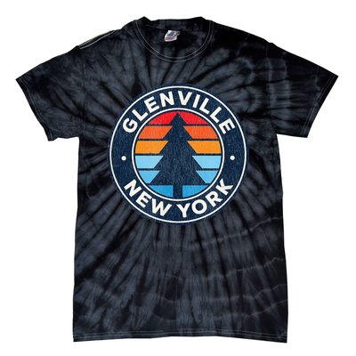 Glenville New York Ny Vintage Graphic Retro 70s Tie-Dye T-Shirt