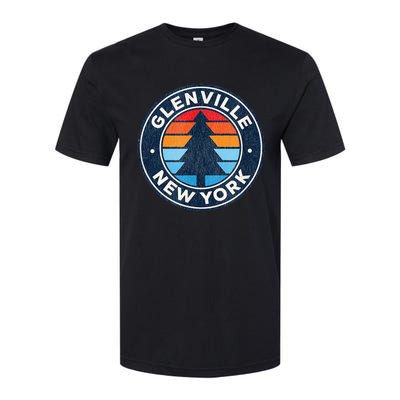 Glenville New York Ny Vintage Graphic Retro 70s Softstyle® CVC T-Shirt